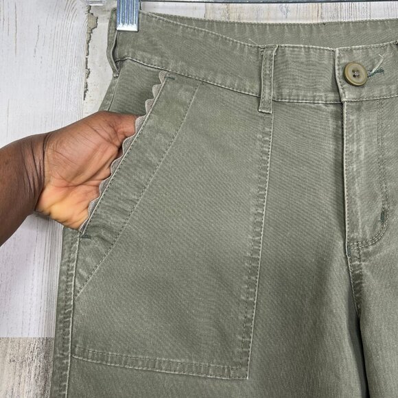 Sundance Women’s Pants 2 Green Cotton Spandex w Lace Trims Casual‎ Contemporary - Picture 9 of 15